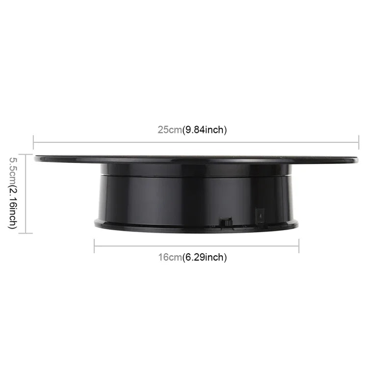Đế Xoay Mặt Gương Điện 25cm 360 Độ Dùng Pin, Giá Trưng Bày Quay Video Đạo Cụ Chụp Ảnh, Tải Trọng 3kg, Dùng Pin, 25cm Gương/Dùng Pin(B), 25cm Gương/Dùng Pin(W), 25cm Gương/Dùng Pin(WB)