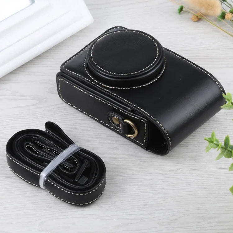 Túi bao da PU máy ảnh toàn thân lật dọc có dây đeo cho Ricoh GR III / GRII, Sony ZV-1 / DSC-RX100M7 / RX100M6 / RX100M5 / RX100M2, Dành cho Ricoh GR III