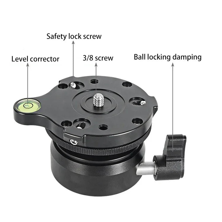 Chân Máy Chuyên Nghiệp BEXIN DY-60N 3/8 inch Ren Vòm Cân Bằng Đầu Toàn Cảnh 360 Độ Có Thước Thủy & Bộ Chuyển Đổi Vít 3/8 inch, DY-60N 3/8 inch
