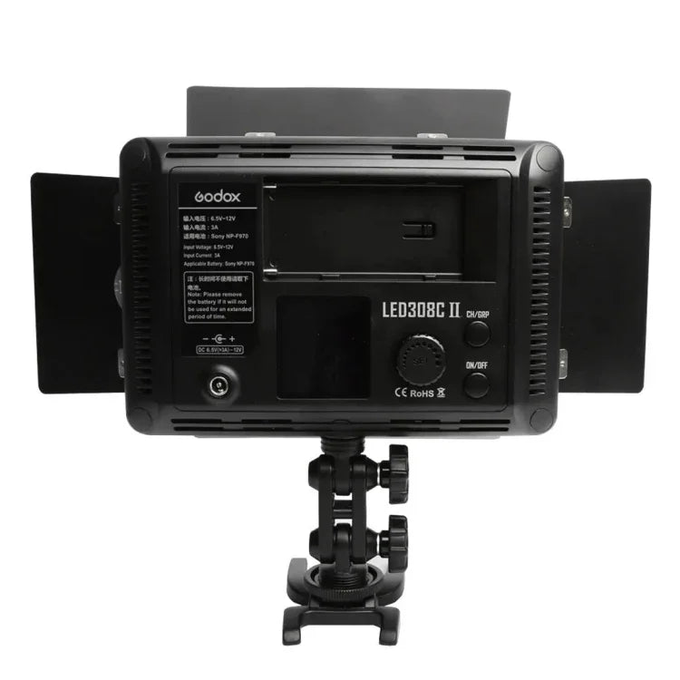 Godox LED308C II 308LEDs Dimmable Photography Light 860LUX Professional Vlogging Video & Photo Studio Light for Canon / Nikon DSLR Cameras
