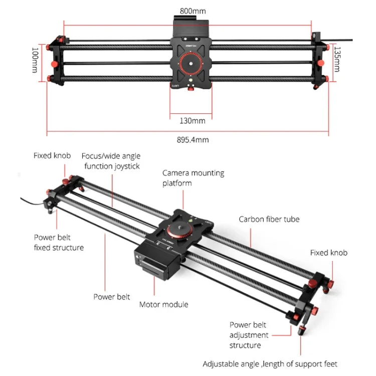 Thanh Trượt Điện YELANGU L80TC 80cm Với Điều Khiển Từ Xa 2.4GHz Cho Máy Ảnh SLR / Máy Quay Phim, L80TC 80cm