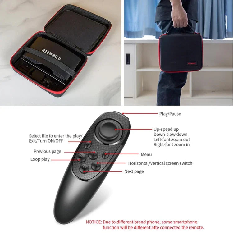 Máy Trợ Giảng Gập Gọn 10 inch FEELWORLD TP10 Có Điều Khiển Từ Xa Vòng Chuyển Đổi Ống Kính Cho Điện Thoại / Máy Tính Bảng Dưới 10 inch, TP10