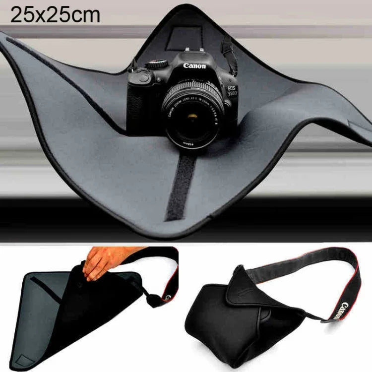 Túi Neoprene chống sốc Chăn bọc ma thuật cho ống kính máy ảnh Canon / Nikon / Sony, Kích thước: 25 x 25cm