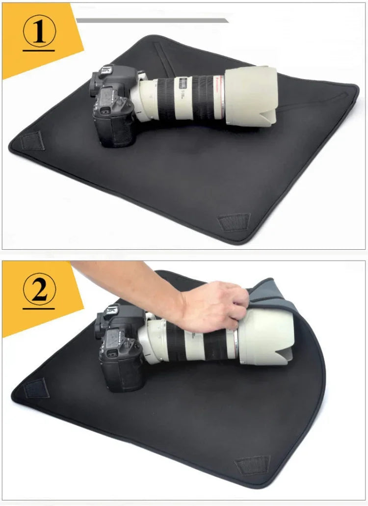 Túi Neoprene chống sốc Chăn bọc ma thuật cho ống kính máy ảnh Canon / Nikon / Sony, Kích thước: 25 x 25cm