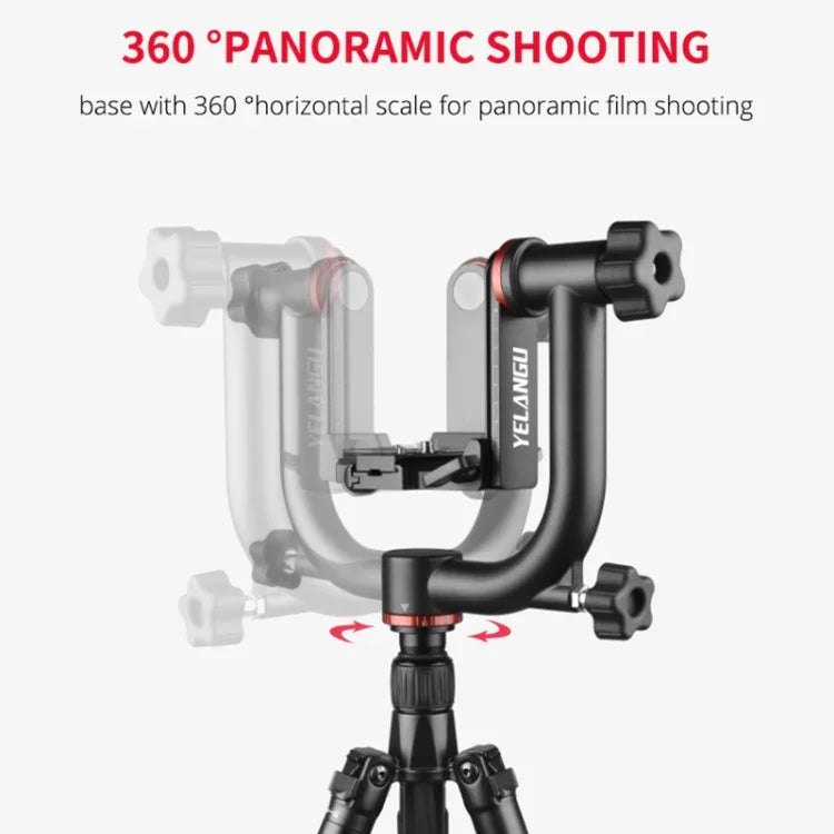 Đầu chân máy gimbal ngang 360 độ YELANGU A201 cho máy ảnh DV và SLR, A201