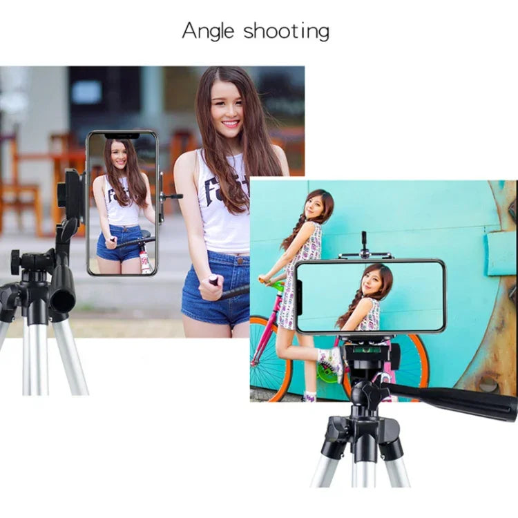 Chân máy phát sóng trực tiếp 4 đoạn gấp, chân máy hợp kim nhôm với đầu chân máy hình chữ U ba chiều cho DSLR & máy ảnh kỹ thuật số, Chiều cao điều chỉnh: 35-106cm, 3110 Bạc