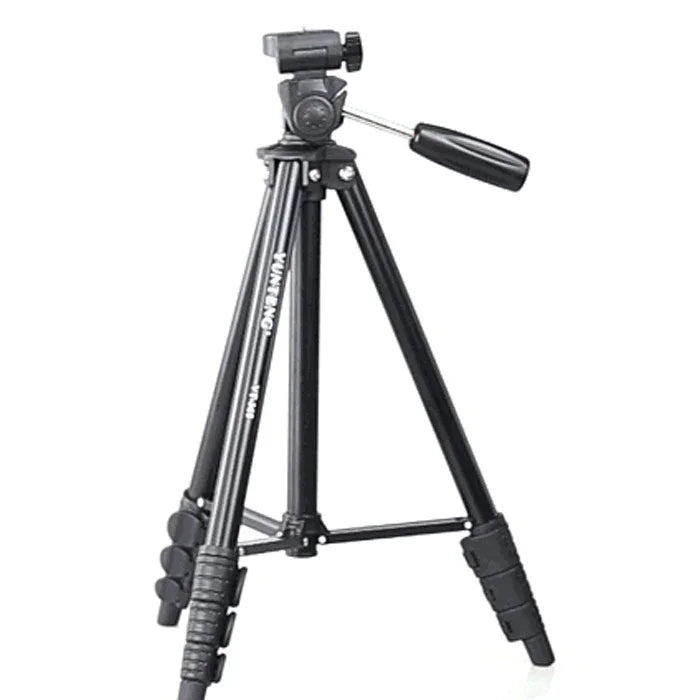 Chân máy gấp 4 đoạn YUNTENG VCT-680RM hợp kim nhôm với đầu chân máy ba chiều cho DSLR & máy ảnh kỹ thuật số, Chiều cao điều chỉnh: 46-138cm