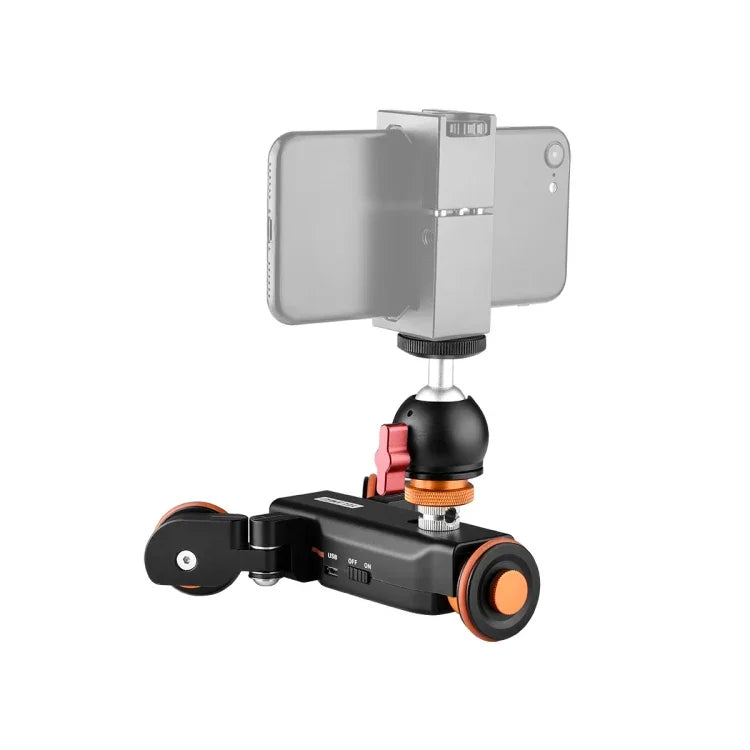 YELANGU L4X-BC Xe Đẩy Bánh Xe Camera Dolly II Thanh Trượt Điện 3 Bánh Xe Ròng Rọc Video Xe Đẩy với Đầu Bi, Tải Trọng: 3kg, L4X-BC