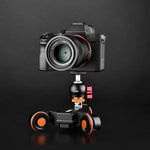 YELANGU L4X-BC Xe Đẩy Bánh Xe Camera Dolly II Thanh Trượt Điện 3 Bánh Xe Ròng Rọc Video Xe Đẩy với Đầu Bi, Tải Trọng: 3kg, L4X-BC