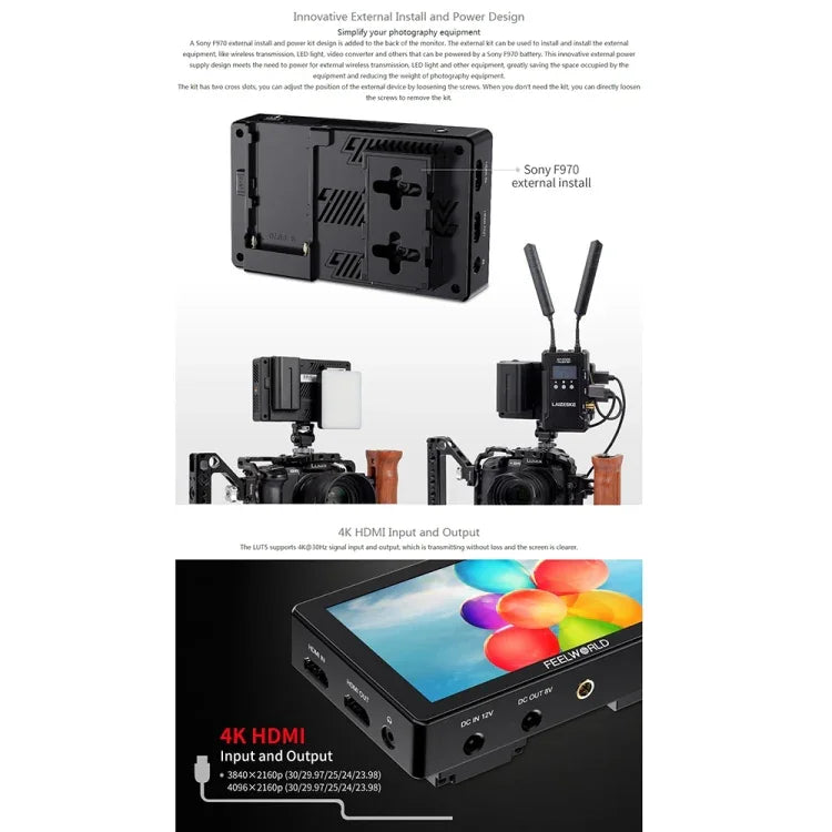 Màn Hình Trường DSLR Cảm Ứng FEELWORLD LUT5 5.5 inch Độ Sáng Siêu Cao 3000nit, LUT5