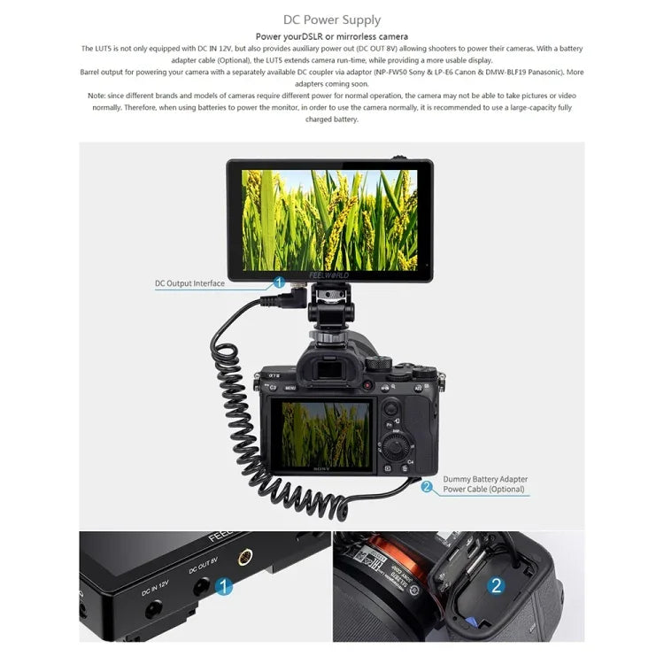 Màn Hình Trường DSLR Cảm Ứng FEELWORLD LUT5 5.5 inch Độ Sáng Siêu Cao 3000nit, LUT5