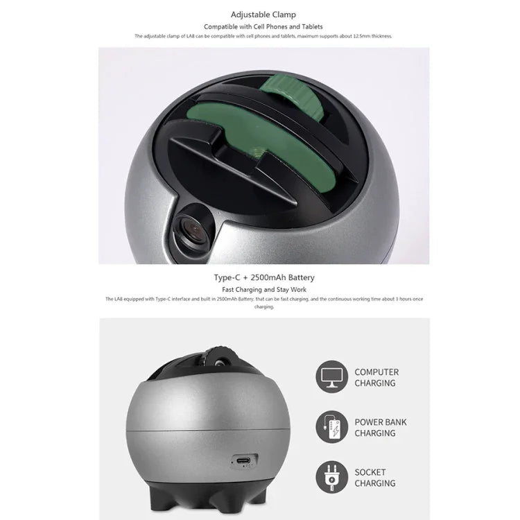 LAIZESKE LA8 Giá Đỡ Điện Thoại Tự Động Theo Dõi 360 Độ Robot Thông Minh Quay Phim, LA8