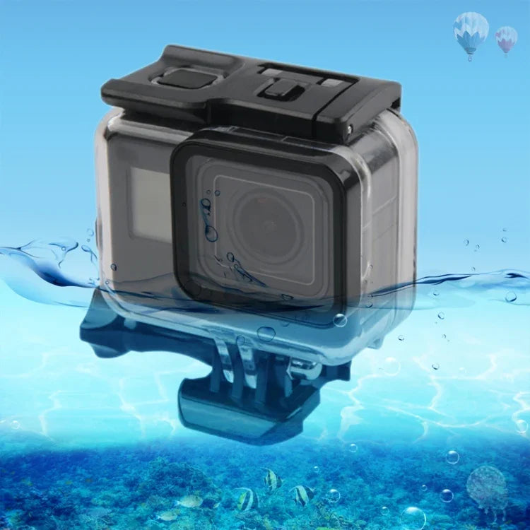 Vỏ bảo vệ chống nước 45m + Ốp lưng cảm ứng cho GoPro HERO MỚI /HERO6 /5, kèm khóa gắn cơ bản & ốc vít, không cần tháo ống kính, Màn hình cảm ứng (Trong suốt)