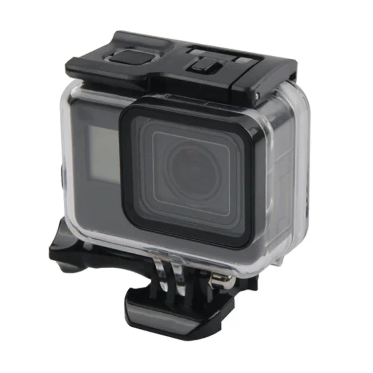 Vỏ bảo vệ chống nước 45m + Ốp lưng cảm ứng cho GoPro HERO MỚI /HERO6 /5, kèm khóa gắn cơ bản & ốc vít, không cần tháo ống kính, Màn hình cảm ứng (Trong suốt)