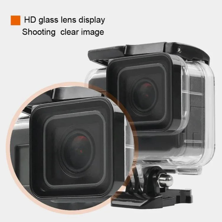 Vỏ bảo vệ chống nước 45m + Ốp lưng cảm ứng cho GoPro HERO MỚI /HERO6 /5, kèm khóa gắn cơ bản & ốc vít & bộ lọc (Tím, Đỏ, Hồng), không cần tháo ống kính, Màn hình cảm ứng + Bộ lọc (Trong suốt)