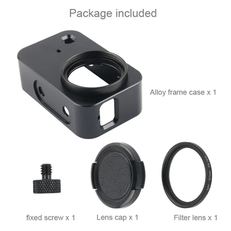 Khung bảo vệ vỏ nhôm hợp kim kèm ống kính lọc 37mm & nắp ống kính & ốc vít cho máy ảnh nhỏ Xiaomi Mijia