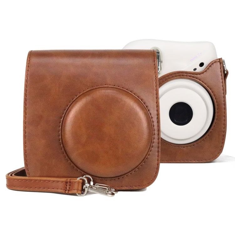 Túi Ốp Da PU Retro Bao Toàn Thân Máy Ảnh Có Dây Đeo cho FUJIFILM instax mini 7+, Dành cho FUJIFILM instax mini 7+