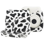 Túi Ốp Da PU Hình Bò Sữa Bao Toàn Thân Máy Ảnh Có Dây Đeo cho FUJIFILM instax mini 7+, Hình Bò Sữa