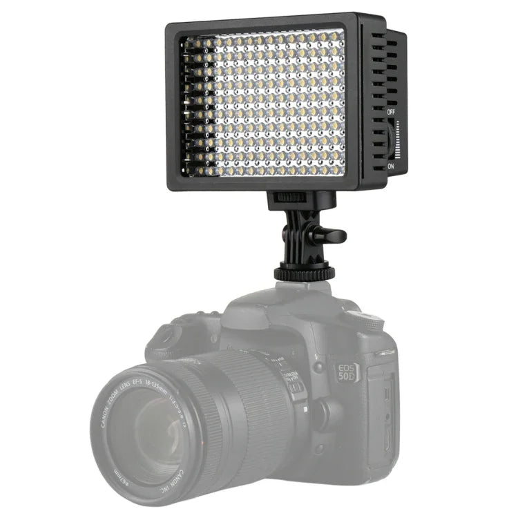 Đèn LED Chiếu Sáng Video Ánh Sáng Trắng HD-160 Gắn Trên Máy Ảnh Cho Canon, Nikon, Máy Ảnh DSLR với 3 Tấm Lọc, HD-160