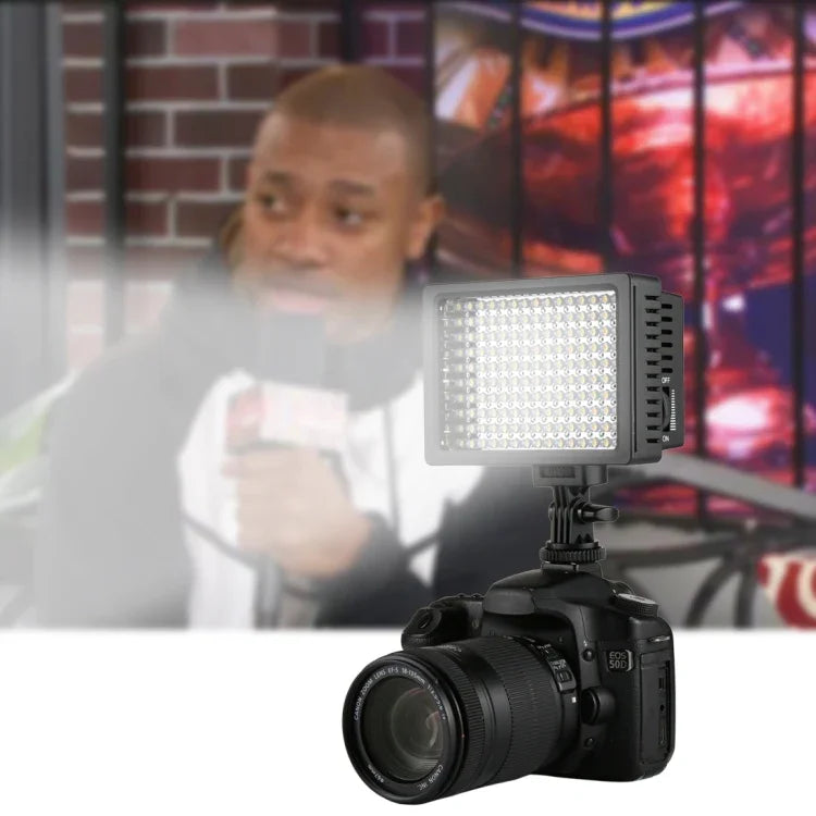 Đèn LED Chiếu Sáng Video Ánh Sáng Trắng HD-160 Gắn Trên Máy Ảnh Cho Canon, Nikon, Máy Ảnh DSLR với 3 Tấm Lọc, HD-160