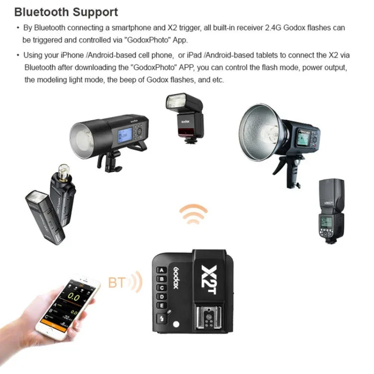 Bộ kích đèn flash không dây Bluetooth Godox X2T-N E-TTL II cho Nikon, X2T-N cho Nikon