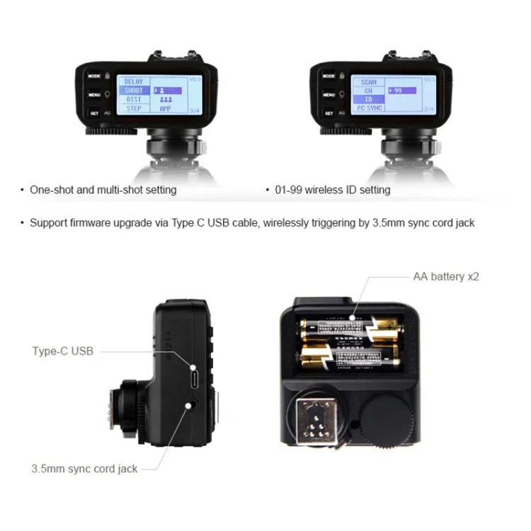 Bộ kích đèn flash không dây Bluetooth Godox X2T-N E-TTL II cho Nikon, X2T-N cho Nikon
