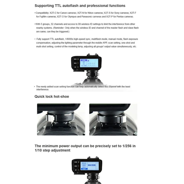 Godox X2T-P E-TTL II Bluetooth Wireless Flash Trigger for Pentax, X2T-P for Pentax