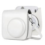 Túi đựng máy ảnh da màu trơn toàn thân có dây đeo cho FUJIFILM Instax mini 11