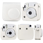 Túi đựng máy ảnh da màu trơn toàn thân có dây đeo cho FUJIFILM Instax mini 11
