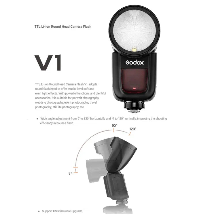 Đèn Flash Godox V1C Đầu Tròn TTL cho Canon, V1C cho Canon