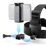 Dây đeo đầu co giãn có kẹp điện thoại & ốc vít & adapter kiểu S cho GoPro HERO10 Black / HERO9 Black /8 /7 /6 /5, Xiaoyi và các máy quay hành động khác, điện thoại thông minh