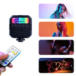 Đèn chiếu sáng làm đẹp đầy đủ màu sắc MJ88 Pocket 3000-7000K+RGB cầm tay cho nhiếp ảnh và streamer, đèn LED có điều khiển từ xa, MJ88