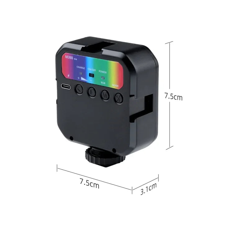 Đèn chiếu sáng làm đẹp đầy đủ màu sắc MJ88 Pocket 3000-7000K+RGB cầm tay cho nhiếp ảnh và streamer, đèn LED có điều khiển từ xa, MJ88