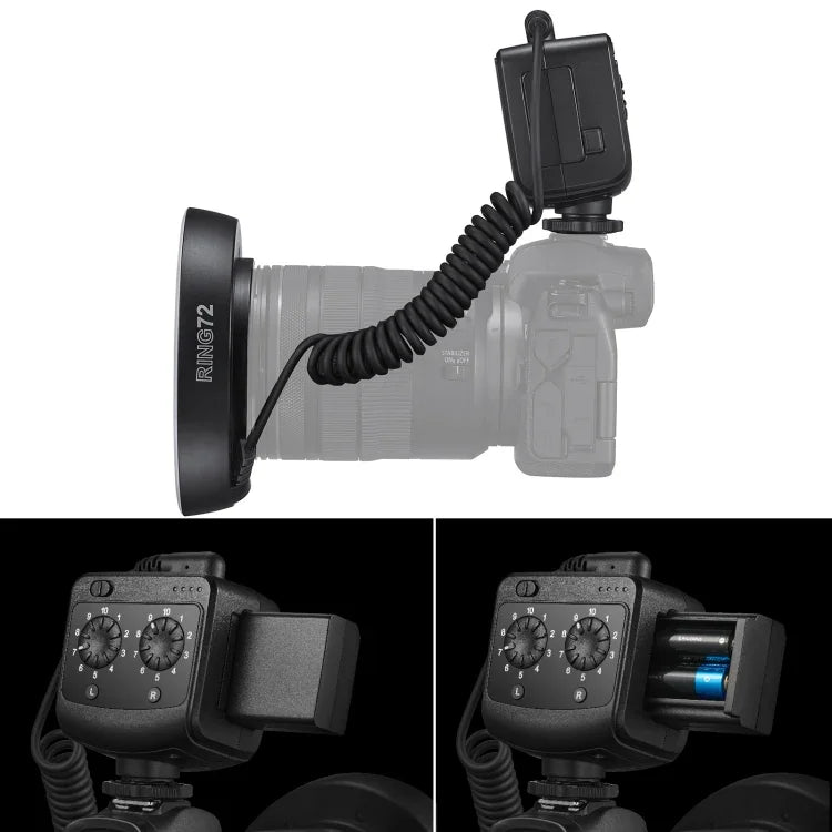 Đèn Flash Macro Vòng Godox Ring72 48 LED với 8 Vòng Chuyển Đổi Kích Thước Khác Nhau, Ring72