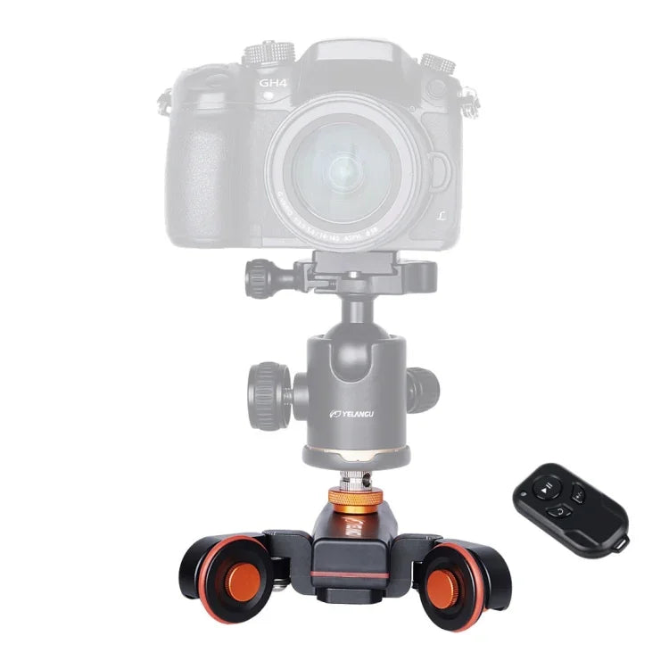 Xe kéo bánh xe camera YELANGU L4X Dolly II điện trượt ray 3 bánh có điều khiển từ xa cho máy ảnh DSLR / DV gia đình, GoPro, điện thoại thông minh, tải: 3kg, xe kéo L4X màu đen