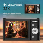 Máy ảnh kỹ thuật số DC302 2.88 inch 44MP 16X Zoom 2.7K Full HD cho trẻ em, phích cắm US, DC302, phích cắm US