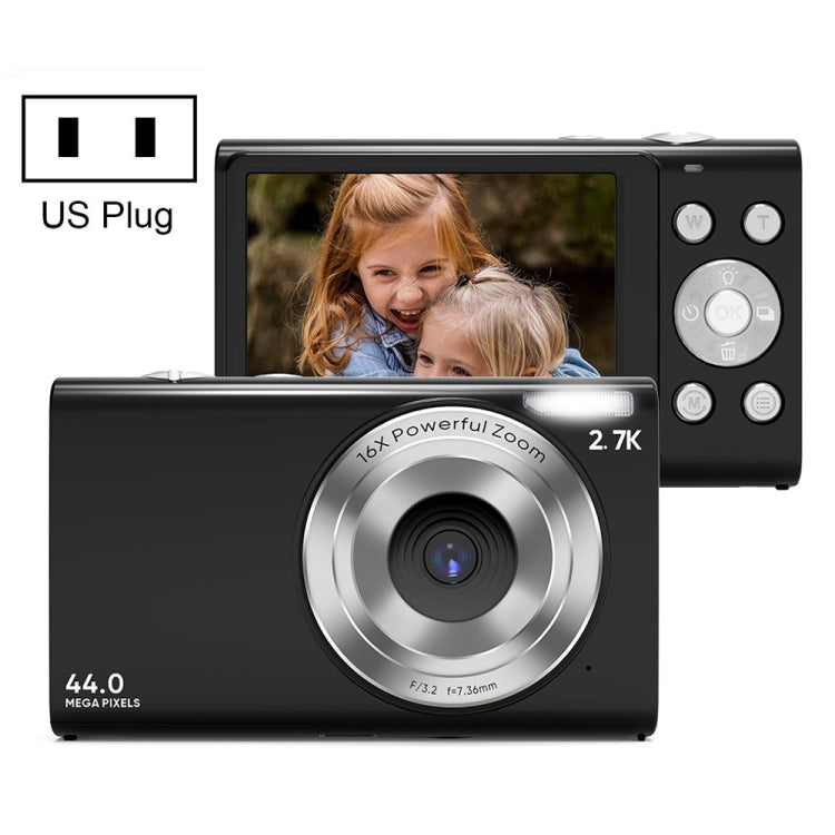 Máy ảnh kỹ thuật số DC402 2.4 inch 44MP zoom 16X 1080P Full HD cho trẻ em, phích cắm US