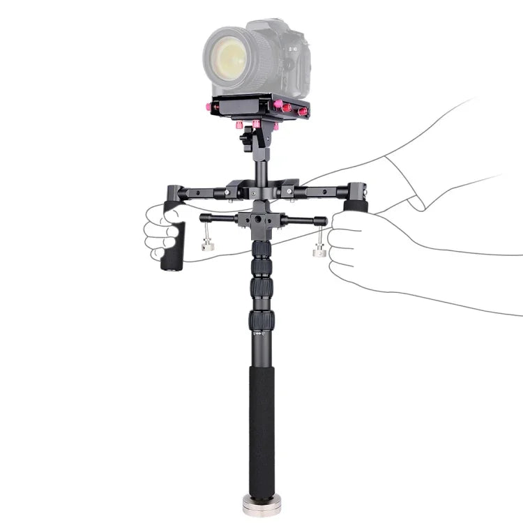 Bộ Giá Đỡ Đa Năng 4 trong 1 YELANGU S300 + Giá Đỡ Vai Cầm Tay Đôi + Gậy Đơn + Bộ Ổn Định cho Máy Ảnh / Máy Ảnh SLR, Chiều Cao Điều Chỉnh: 63cm-170cm, YELANGU S300