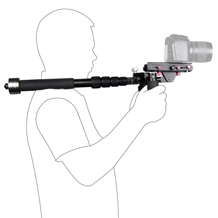 Bộ Giá Đỡ Đa Năng 4 trong 1 YELANGU S300 + Giá Đỡ Vai Cầm Tay Đôi + Gậy Đơn + Bộ Ổn Định cho Máy Ảnh / Máy Ảnh SLR, Chiều Cao Điều Chỉnh: 63cm-170cm, YELANGU S300