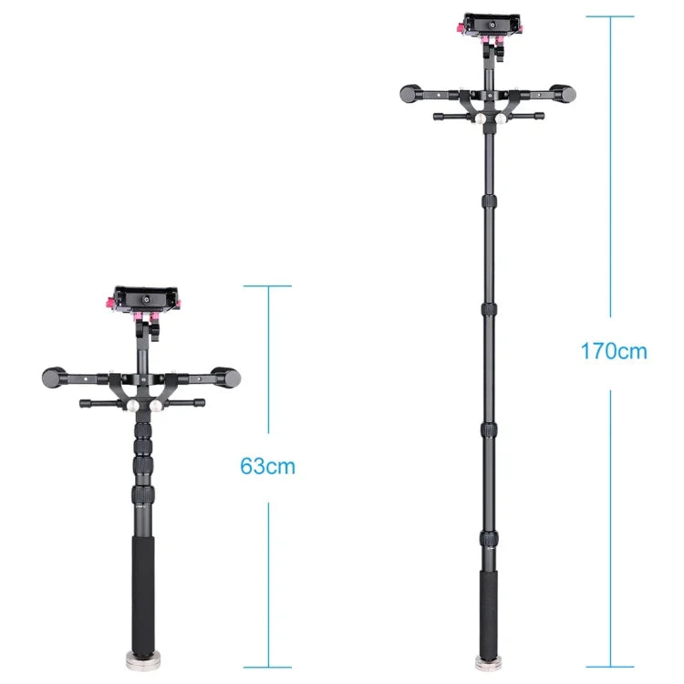 Bộ Giá Đỡ Đa Năng 4 trong 1 YELANGU S300 + Giá Đỡ Vai Cầm Tay Đôi + Gậy Đơn + Bộ Ổn Định cho Máy Ảnh / Máy Ảnh SLR, Chiều Cao Điều Chỉnh: 63cm-170cm, YELANGU S300