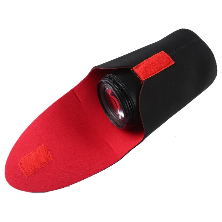 Túi Đựng Ống Kính Máy Ảnh SLR Dày Chống Sốc Neoprene Có Miếng Dán Giảm Chấn, Đường Kính: 80mm, Chiều Cao: 130mm, Đường Kính: 80mm, Chiều Cao: 130mm