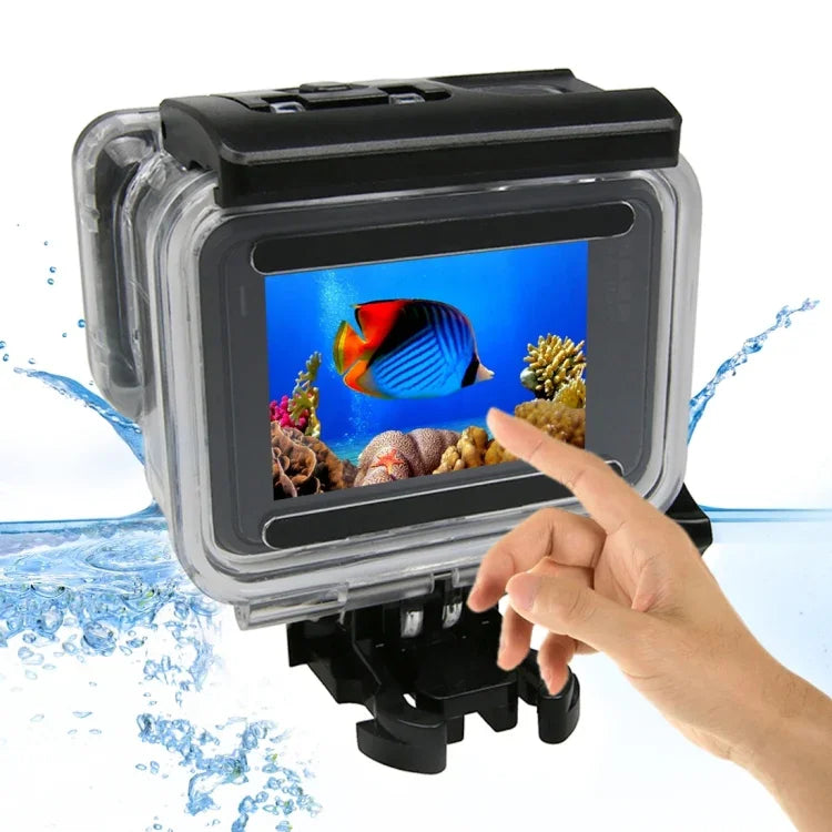 Vỏ bảo vệ chống nước 45m có màn hình cảm ứng cho GoPro HERO6 /5 với khóa, giá đỡ cơ bản & ốc vít, không cần tháo ống kính, chống nước 45m