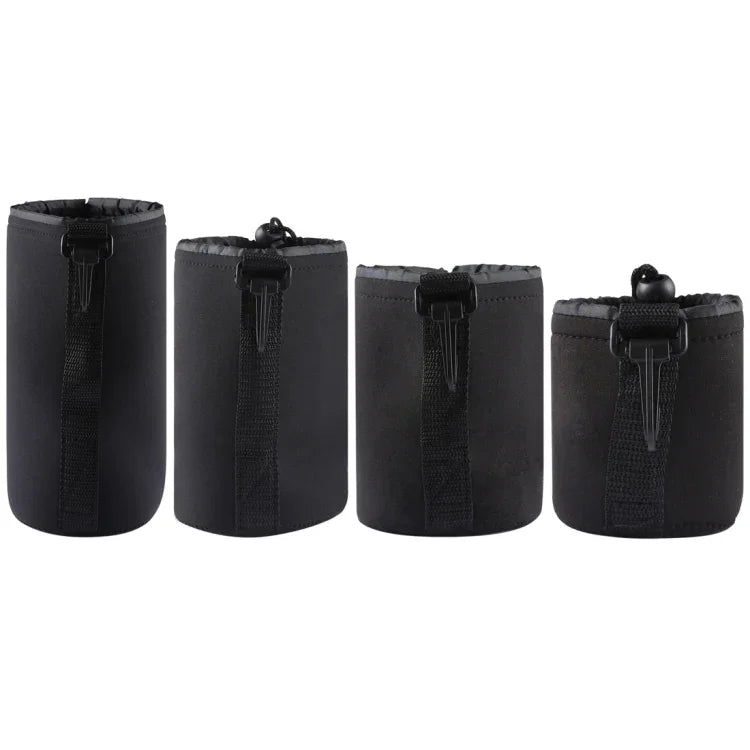 Bộ 4 túi đựng ống kính máy ảnh SLR bằng neoprene kèm móc khóa, Kích thước: 10x22cm, 10x14cm, 10x18cm, 8x10cm, 4 kích thước