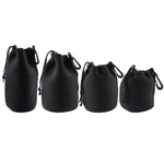 Bộ 4 túi đựng ống kính máy ảnh SLR bằng neoprene kèm móc khóa, Kích thước: 10x22cm, 10x14cm, 10x18cm, 8x10cm, 4 kích thước