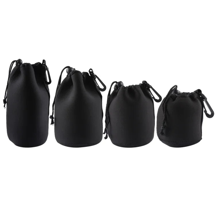 Bộ 4 túi đựng ống kính máy ảnh SLR bằng neoprene kèm móc khóa, Kích thước: 10x22cm, 10x14cm, 10x18cm, 8x10cm, 4 kích thước