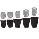 Bộ 5 trong 1 túi đựng ống kính máy ảnh SLR bằng neoprene dày chống sốc, Khấu trừ dính, 5 trong 1