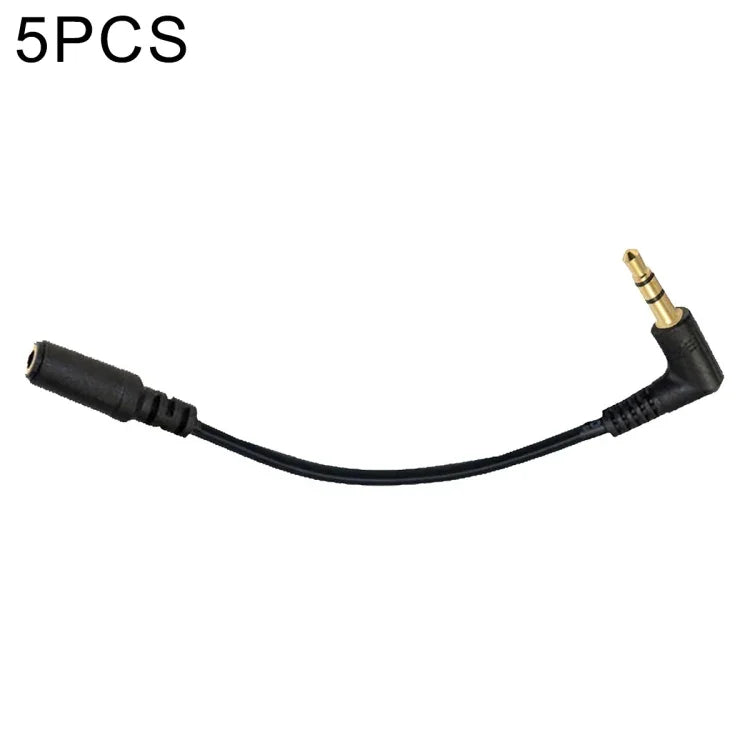 5 Cái Cáp Chuyển Đổi Micro 3.5mm Góc Vuông 13cm Đầu Đực Sang Đầu Cái Cho PC Camera, Góc Vuông 3.5mm