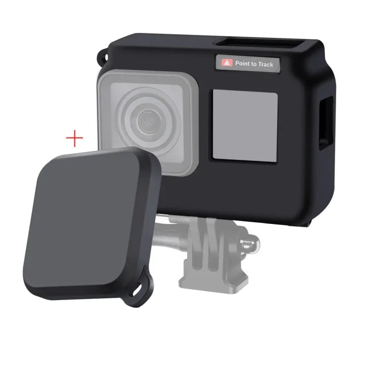 Vỏ bảo vệ silicone chống sốc có khung cho Insta360 One R 4K kèm nắp che ống kính, Vỏ 4K + Nắp ống kính