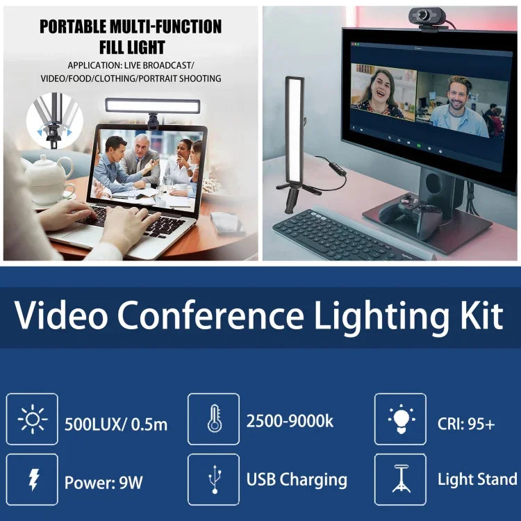 Đèn LED USB LUXCeO WS66 Chiếu Sáng Video Trực Tiếp 2500K-9000K Hai Màu Cho Laptop Hội Nghị, WS66