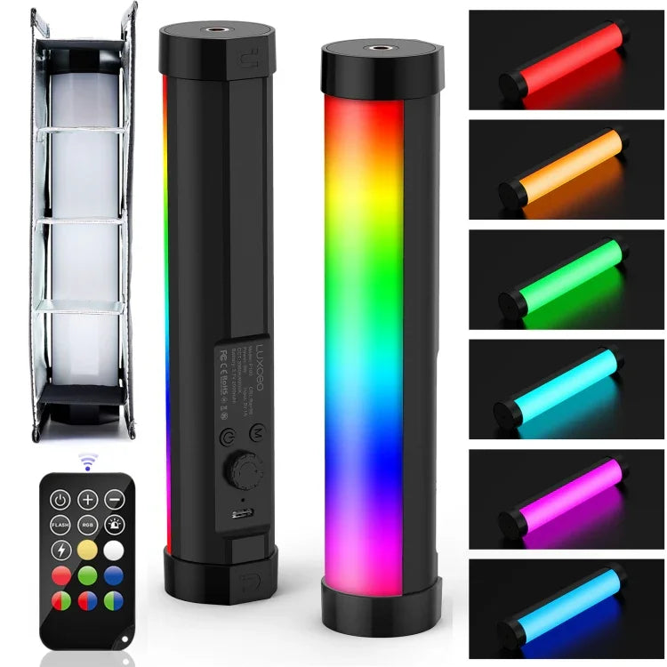 Đèn LED cầm tay LUXCeO P100 RGB cho chụp ảnh và video với điều khiển từ xa & softbox lưới, P100+Softbox lưới